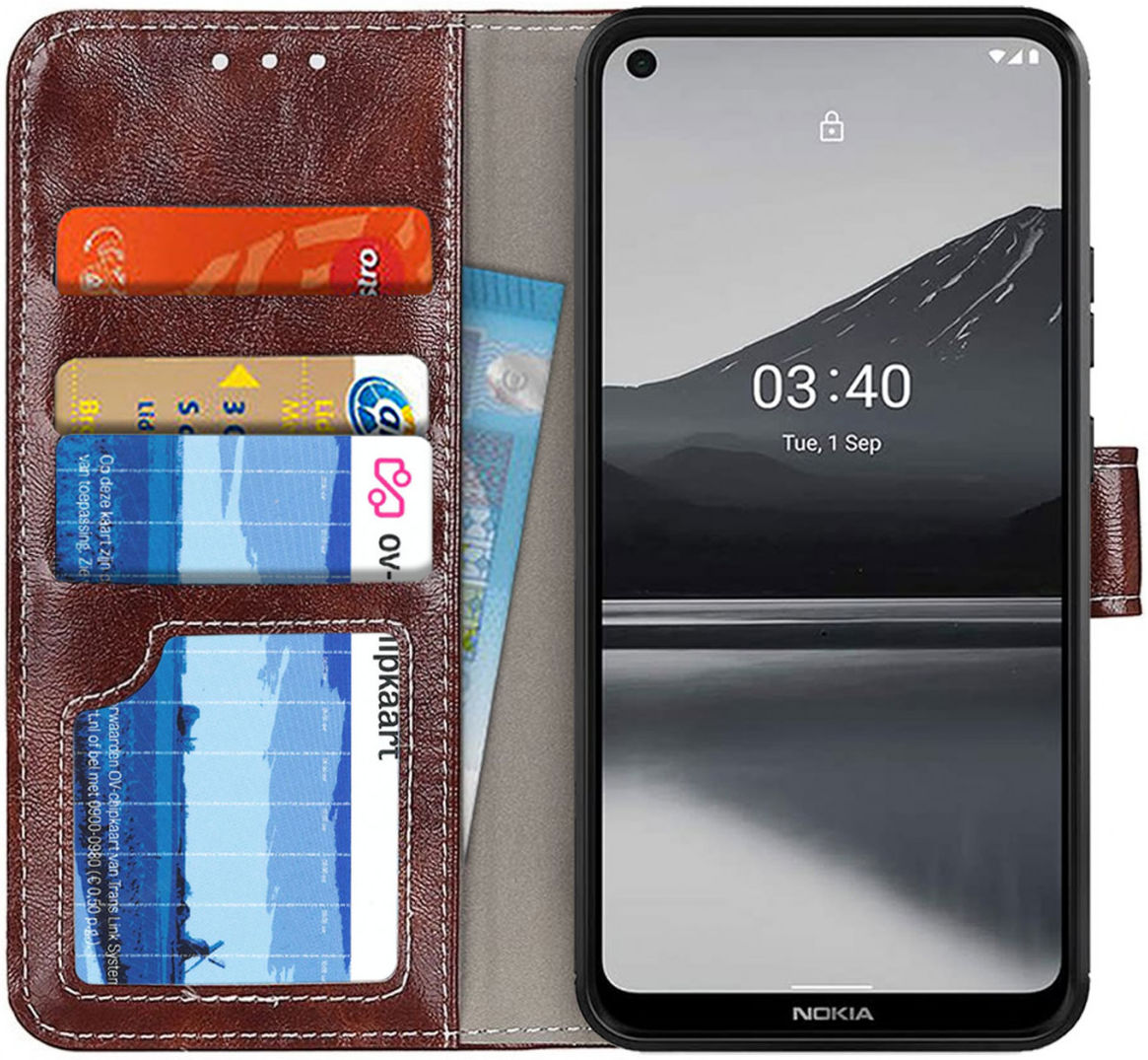 Nokia 3.4 Portemonnee Stand Hoesje Bruin afbeelding 1