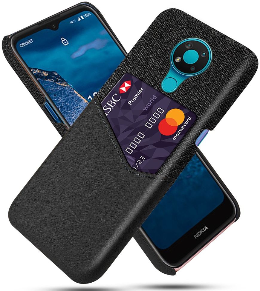 Nokia 3.4 Hoesje met Kaartsleuf Back Cover Zwart afbeelding 1