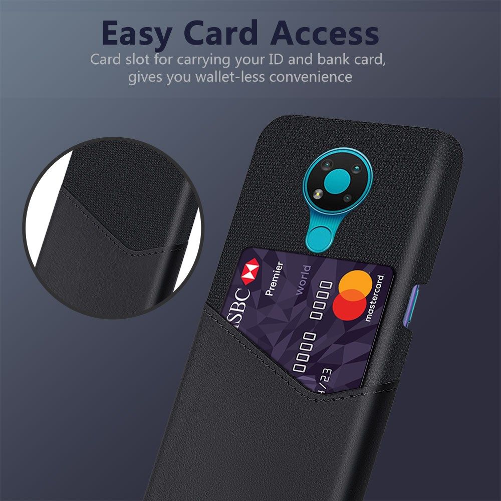 Nokia 3.4 Hoesje met Kaartsleuf Back Cover Zwart afbeelding 3