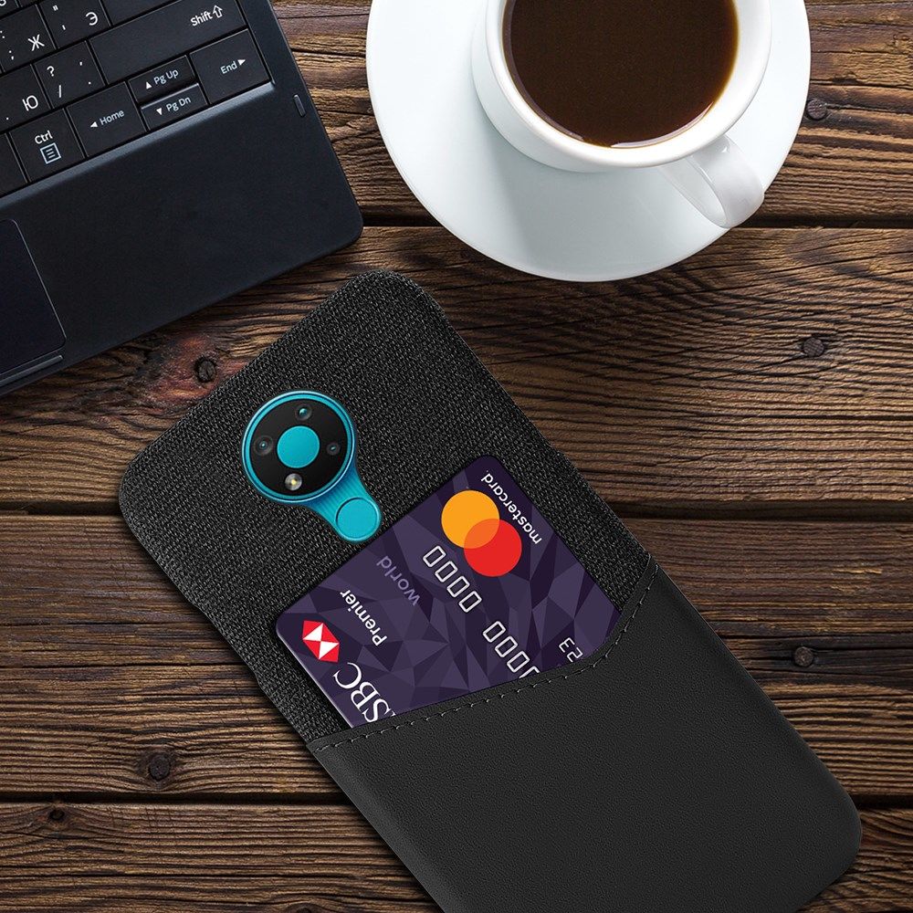Nokia 3.4 Hoesje met Kaartsleuf Back Cover Zwart afbeelding 2