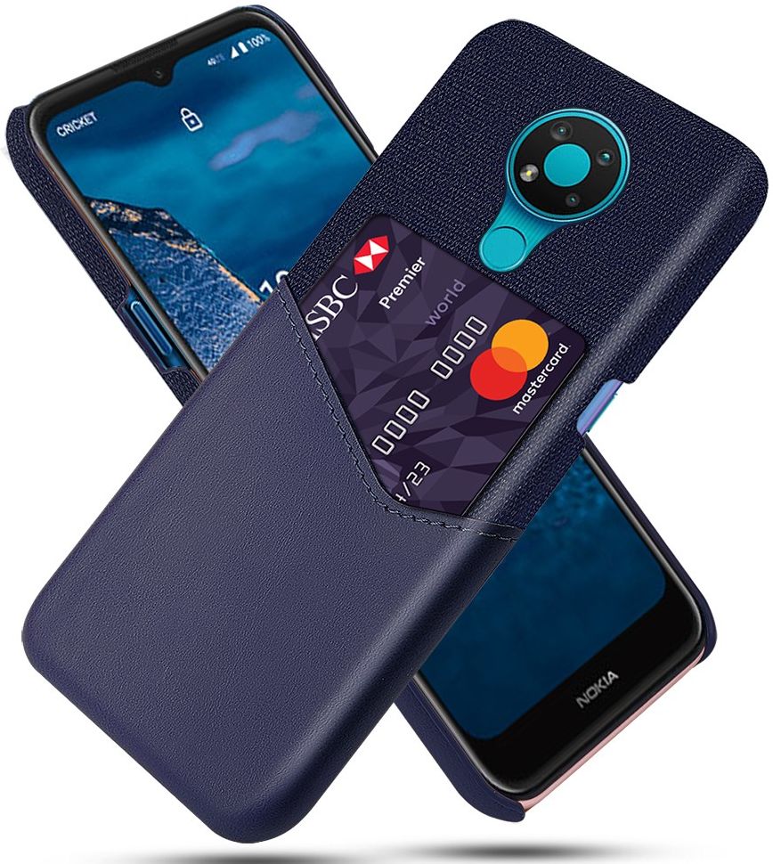 Nokia 3.4 Hoesje met Kaartsleuf Back Cover Donker Blauw afbeelding 1