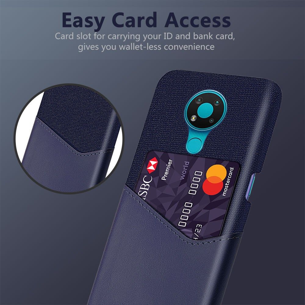 Nokia 3.4 Hoesje met Kaartsleuf Back Cover Donker Blauw afbeelding 3