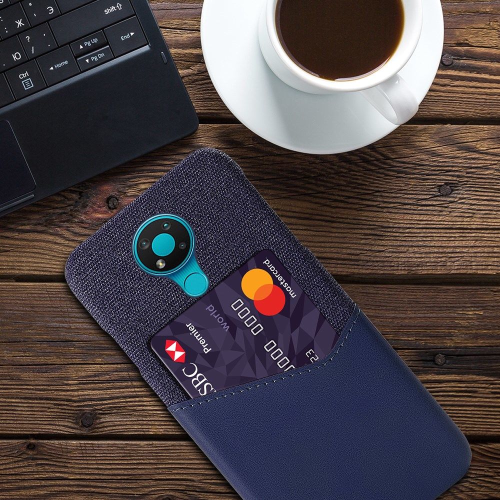 Nokia 3.4 Hoesje met Kaartsleuf Back Cover Donker Blauw afbeelding 2