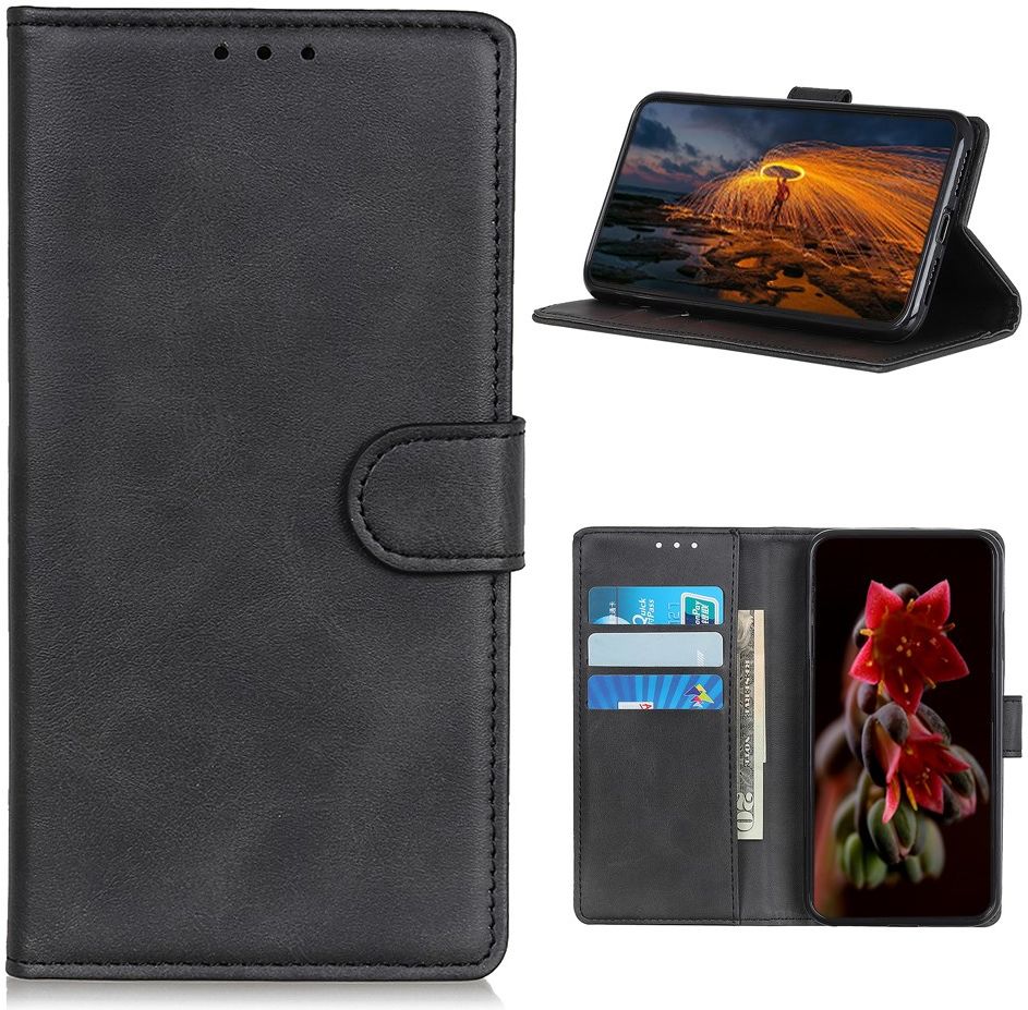 Nokia 3.4 Hoesje Book Case Kunst Leer Zwart afbeelding 12