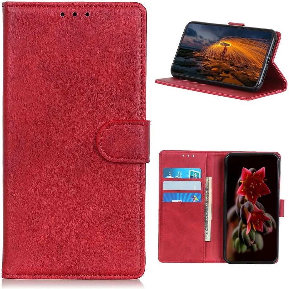 Nokia 3.4 Hoesje Book Case Kunst Leer Rood afbeelding 12