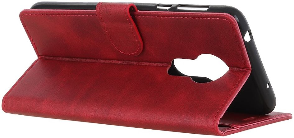 Nokia 3.4 Hoesje Book Case Kunst Leer Rood afbeelding 4