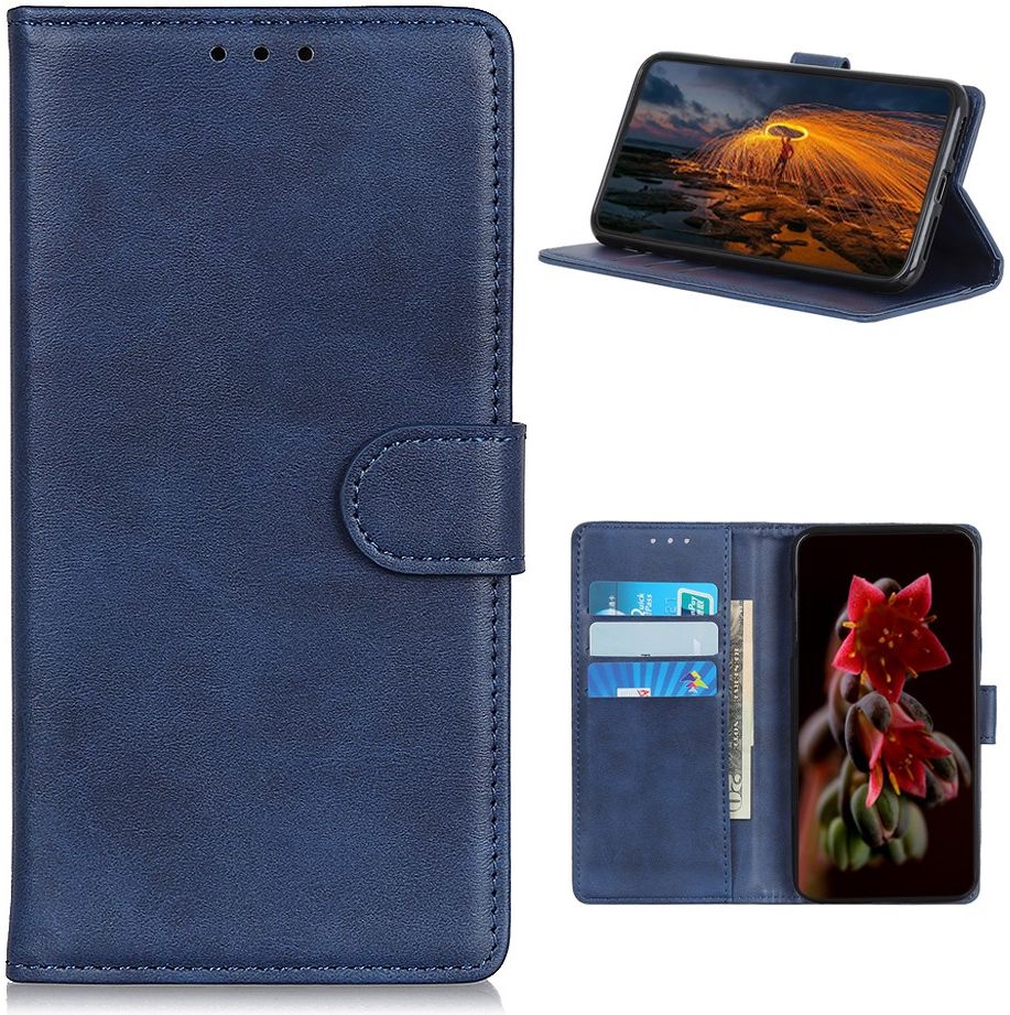 Nokia 3.4 Hoesje Book Case Kunst Leer Blauw afbeelding 12