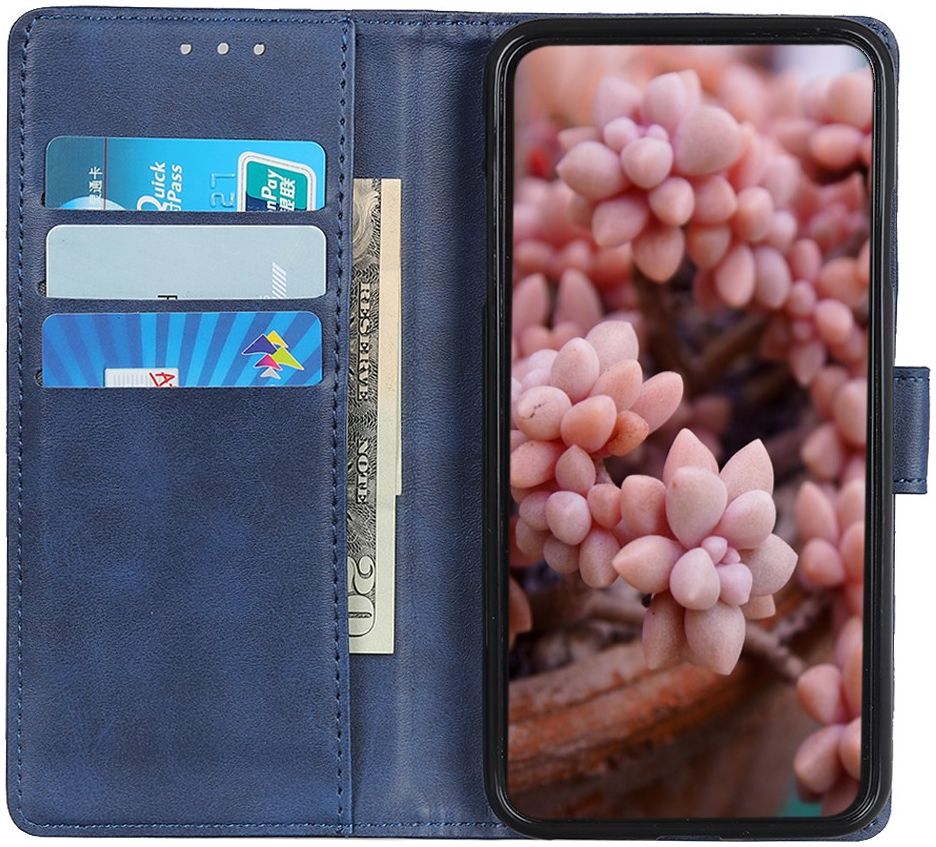 Nokia 3.4 Hoesje Book Case Kunst Leer Blauw afbeelding 1