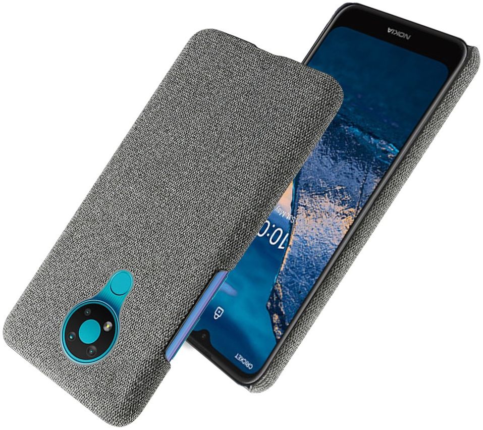Nokia 3.4 Stof Textuur Back Cover Grijs afbeelding 2