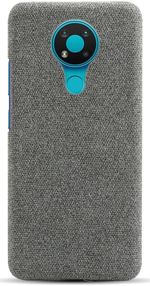 Nokia 3.4 Stof Textuur Back Cover Grijs afbeelding 3