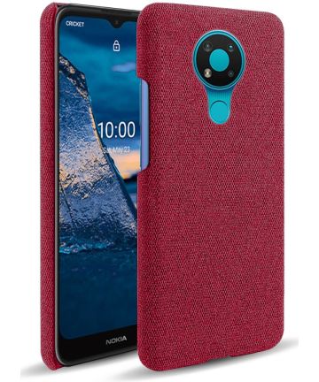 Nokia 3.4 Stof Textuur Back Cover Rood Hoesjes