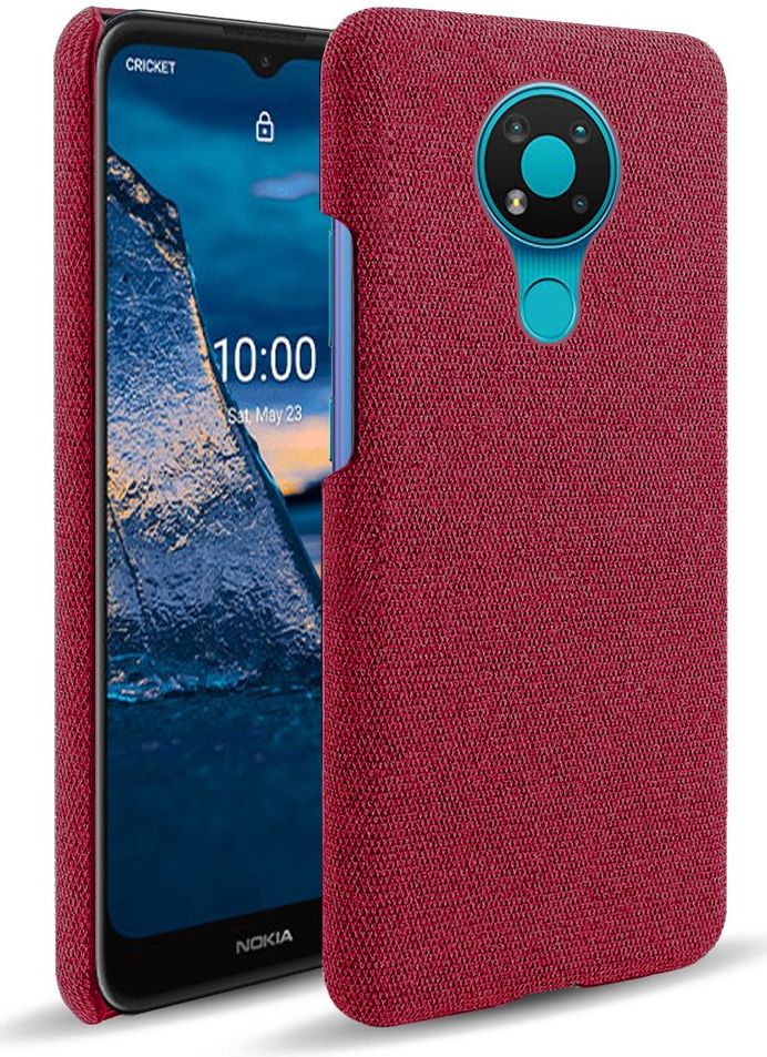 Nokia 3.4 Stof Textuur Back Cover Rood afbeelding 1