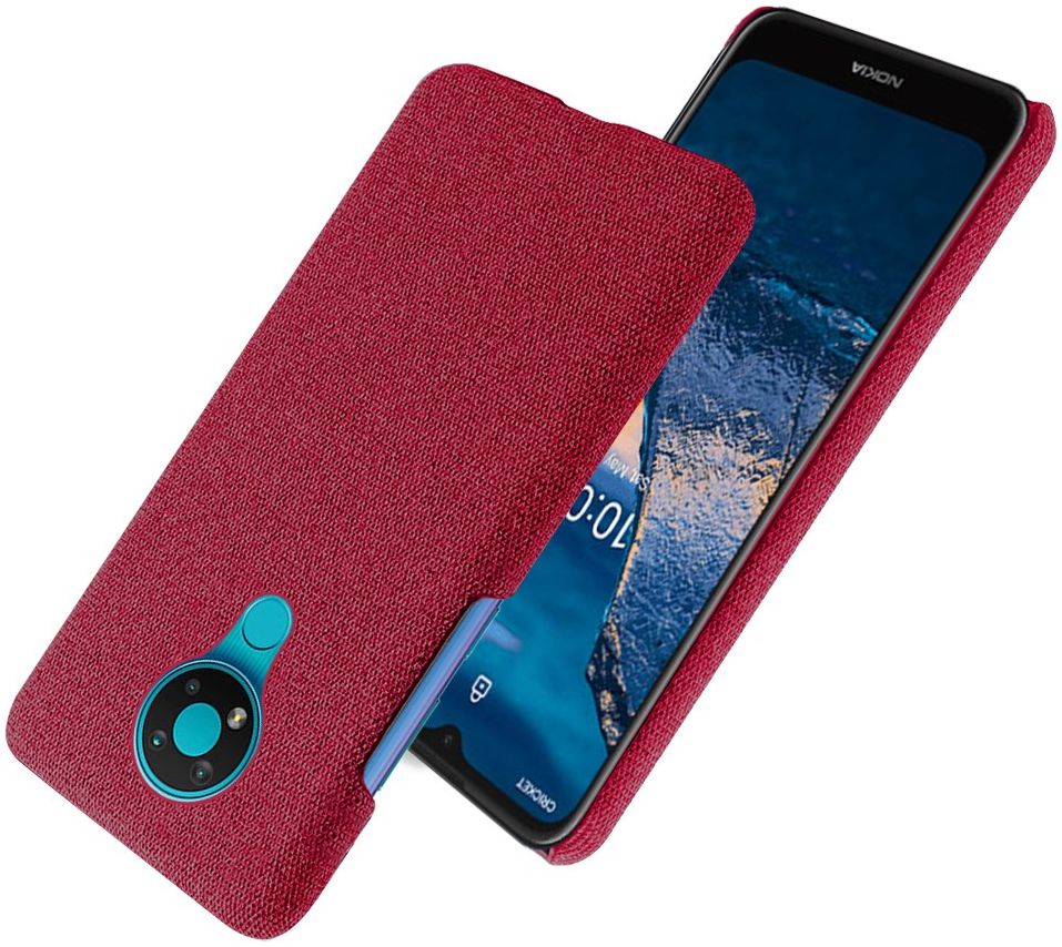 Nokia 3.4 Stof Textuur Back Cover Rood afbeelding 2