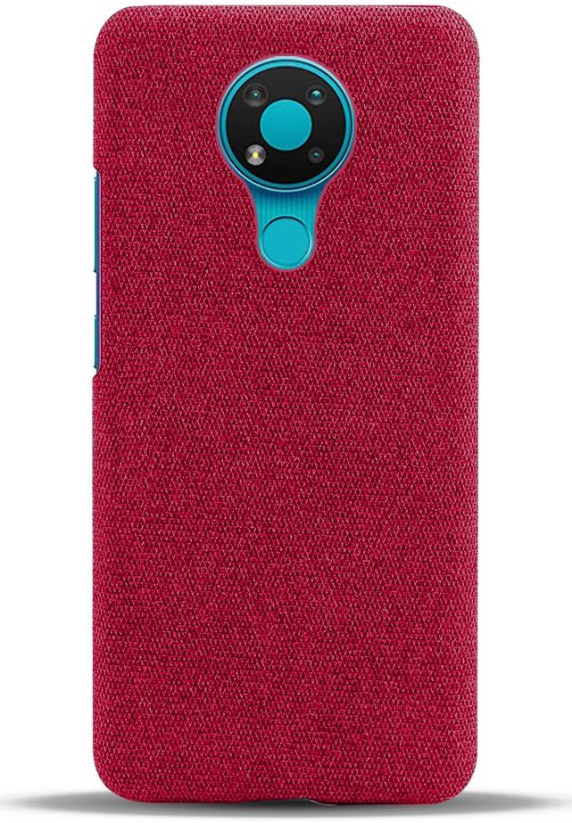 Nokia 3.4 Stof Textuur Back Cover Rood afbeelding 3