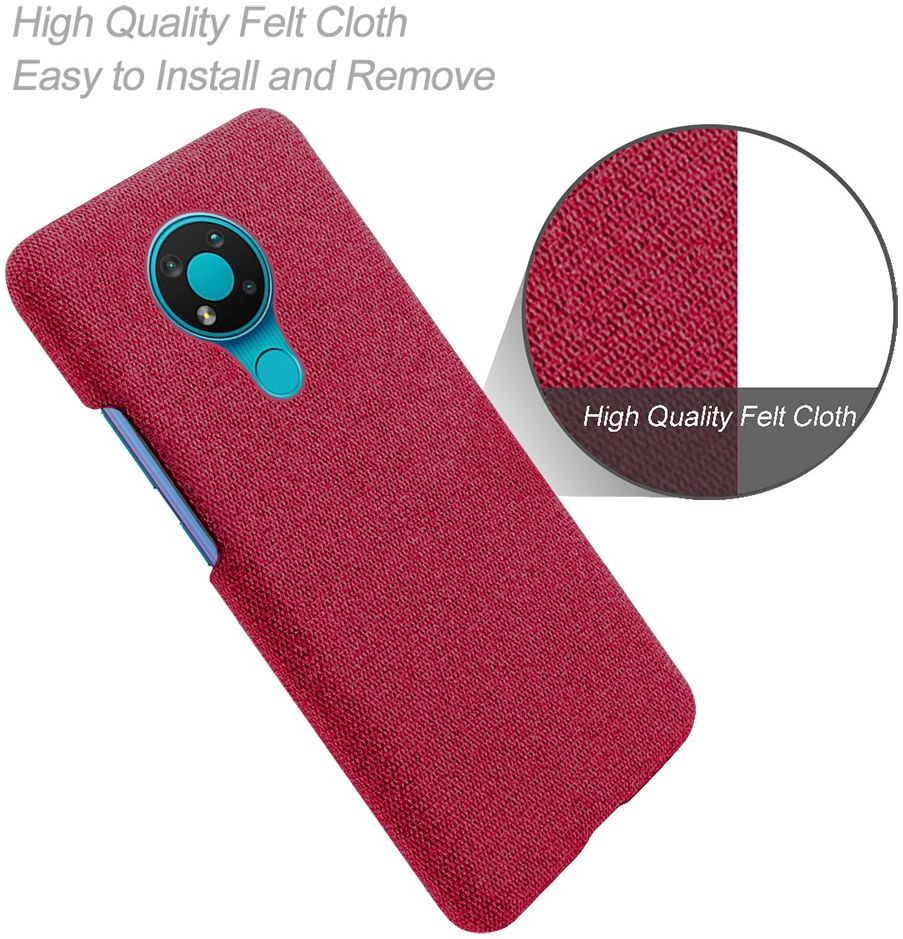 Nokia 3.4 Stof Textuur Back Cover Rood afbeelding 4