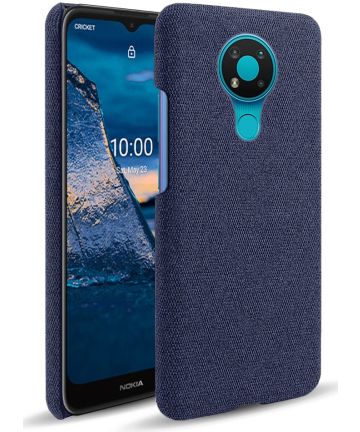 Nokia 3.4 Stof Textuur Back Cover Blauw Hoesjes