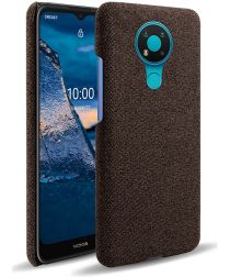 Nokia 3.4 Stof Textuur Back Cover Bruin