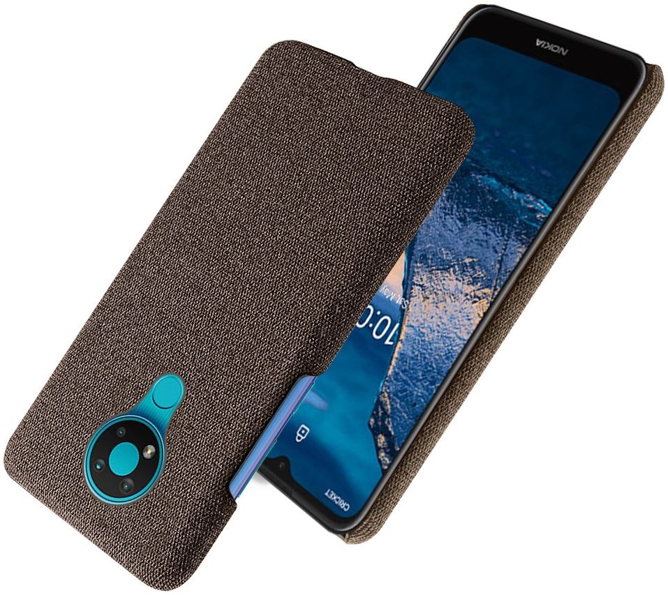 Nokia 3.4 Stof Textuur Back Cover Bruin afbeelding 2