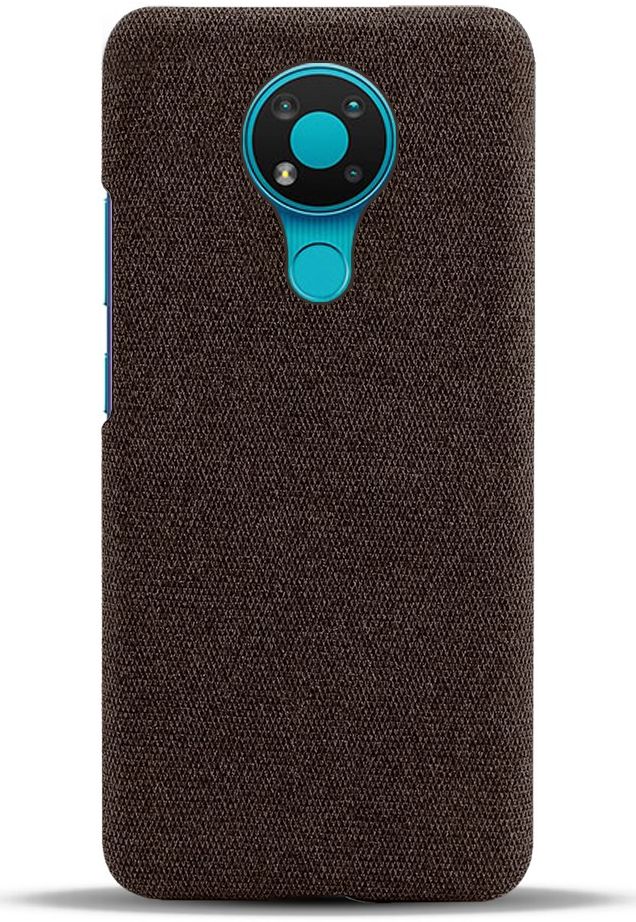 Nokia 3.4 Stof Textuur Back Cover Bruin afbeelding 3