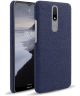 Nokia 2.4 Hoesje Stoffen Back Cover Blauw