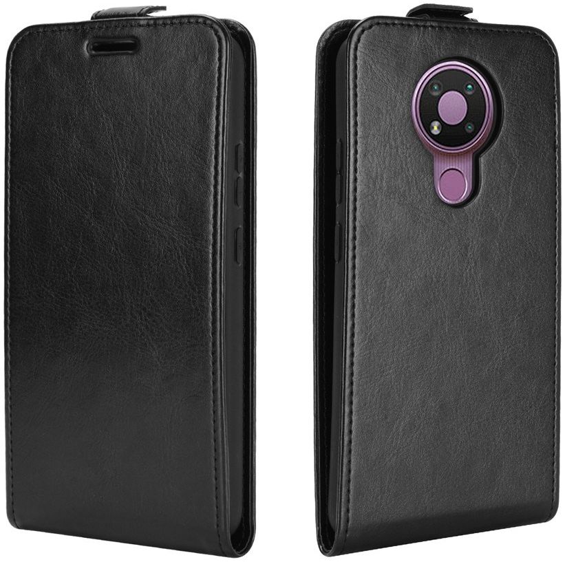 Nokia 3.4 Hoesje Verticale Flip Case Zwart afbeelding 3