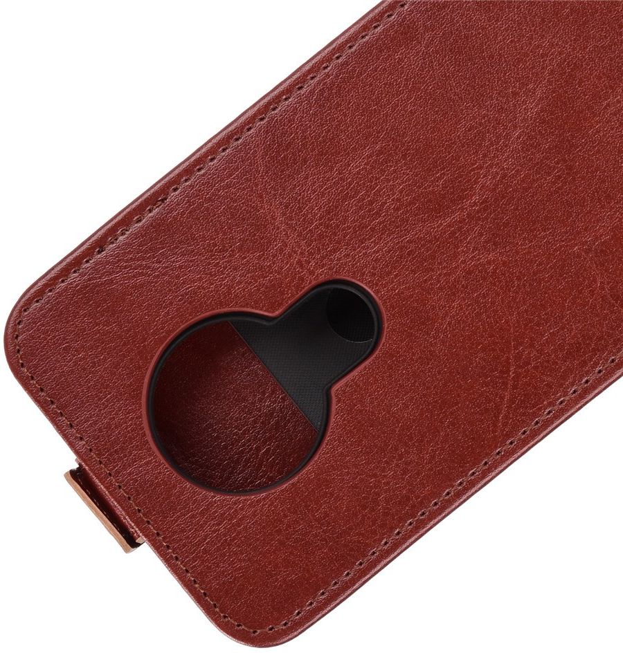 Nokia 3.4 Hoesje Verticale Flip Case Bruin afbeelding 4