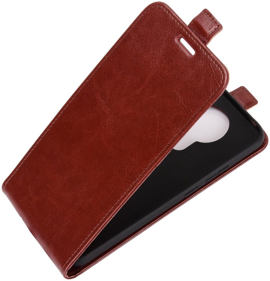 Nokia 3.4 Hoesje Verticale Flip Case Bruin afbeelding 1