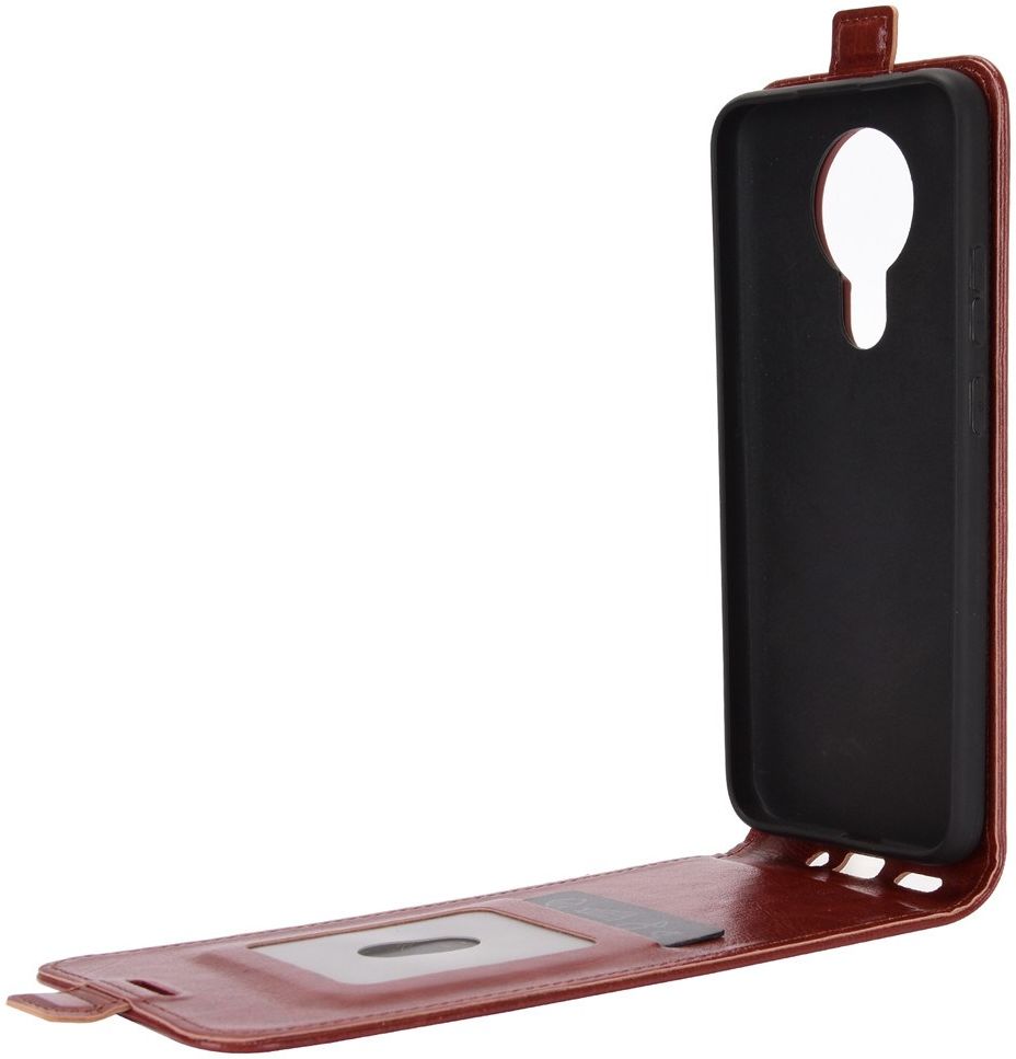 Nokia 3.4 Hoesje Verticale Flip Case Bruin afbeelding 7