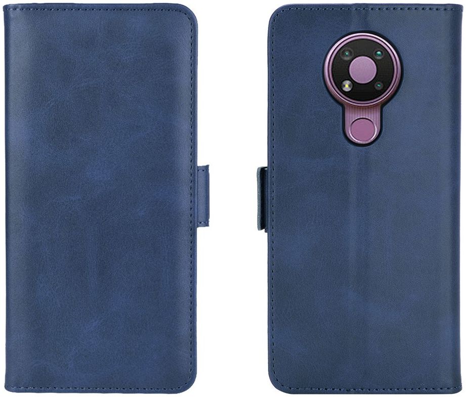 Nokia 3.4 Hoesje Portemonnee met Dubbele Magneet Sluiting Blauw afbeelding 3