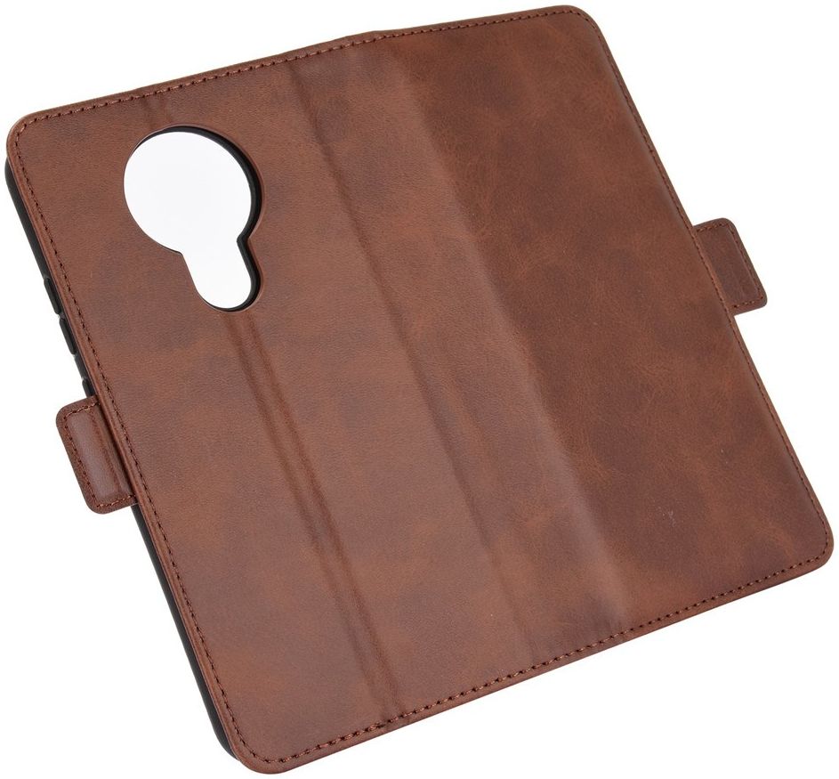 Nokia 3.4 Hoesje Portemonnee met Dubbele Magneet Sluiting Bruin afbeelding 7