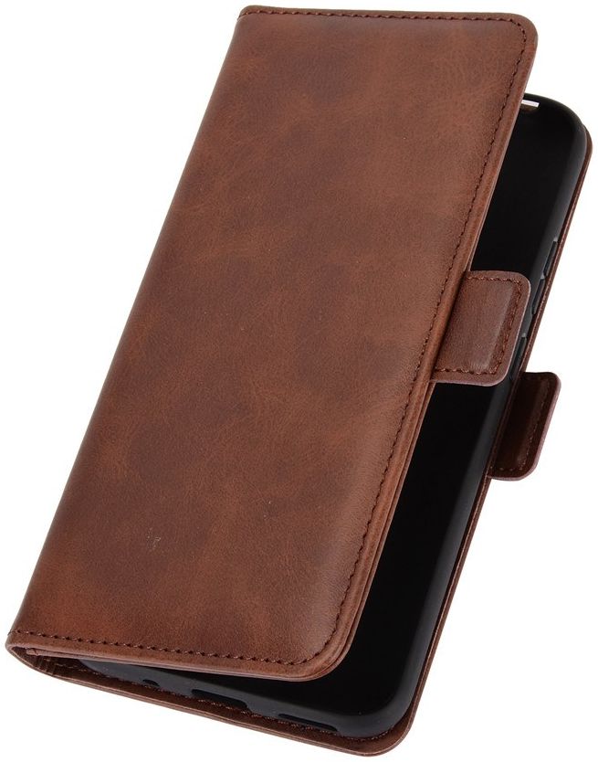 Nokia 3.4 Hoesje Portemonnee met Dubbele Magneet Sluiting Bruin afbeelding 2