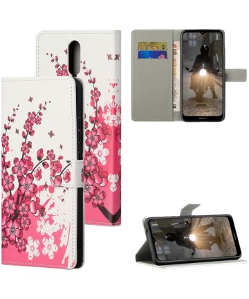 Nokia 2.4 Book Case Hoesje Wallet Met Blossom Print Hoesjes