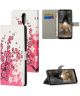 Nokia 2.4 Book Case Hoesje Wallet Met Blossom Print