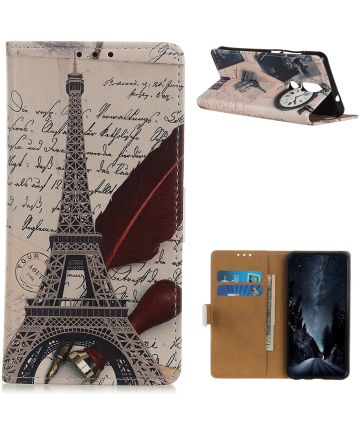 Nokia 2.4 Book Case Hoesje Wallet Met Eiffeltoren Print Hoesjes
