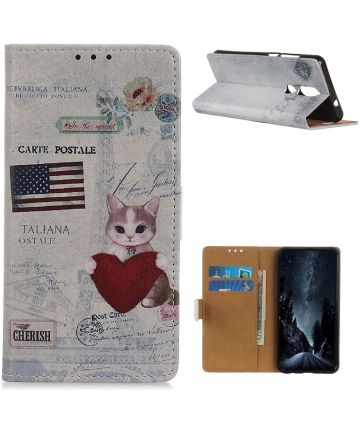 Nokia 2.4 Book Case Hoesje Wallet Met Print Cool Cat Hoesjes
