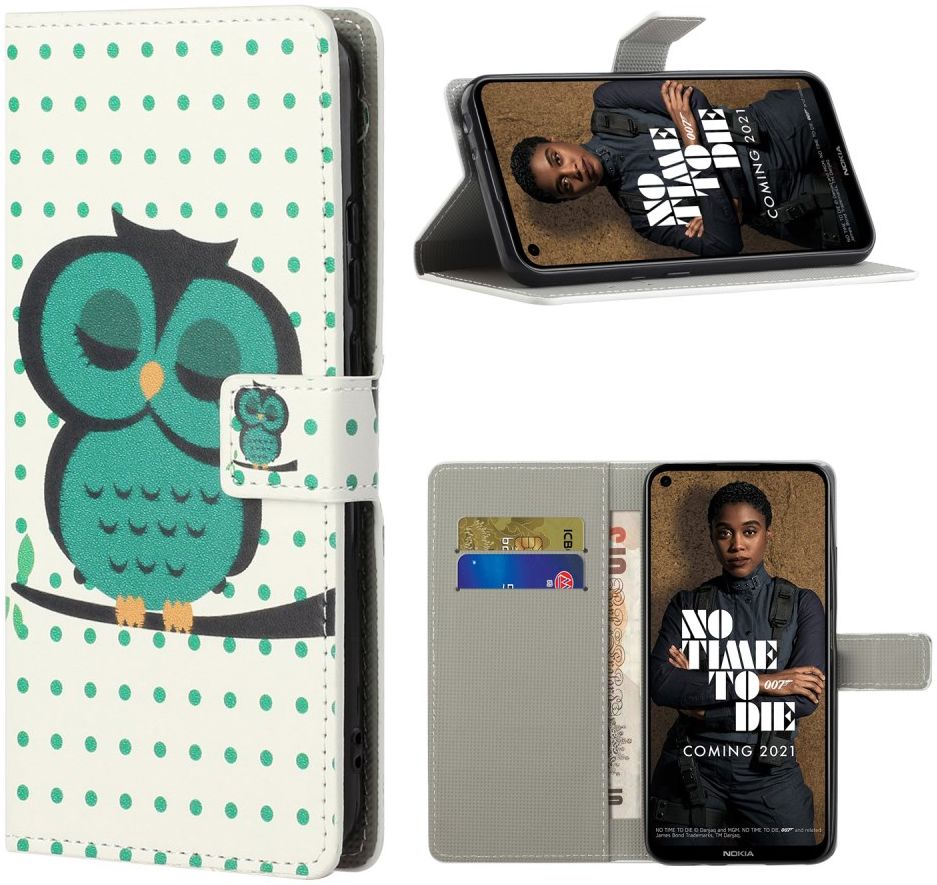 Nokia 3.4 Hoesje Portemonnee Book Case met Uil Print afbeelding 3