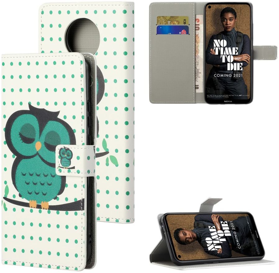 Nokia 3.4 Hoesje Portemonnee Book Case met Uil Print afbeelding 6
