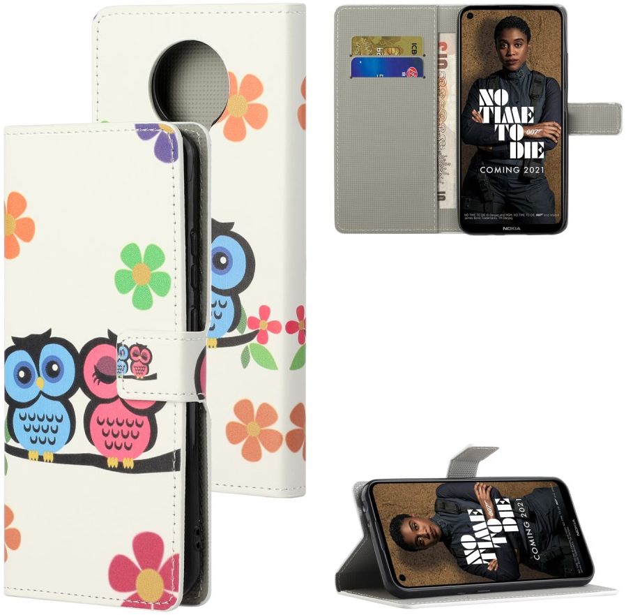 Nokia 3.4 Hoesje Portemonnee Book Case met Uilen Print afbeelding 6