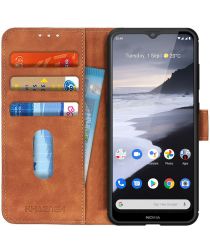 Nokia 2.4 Hoesje Retro Wallet Book Case Bruin