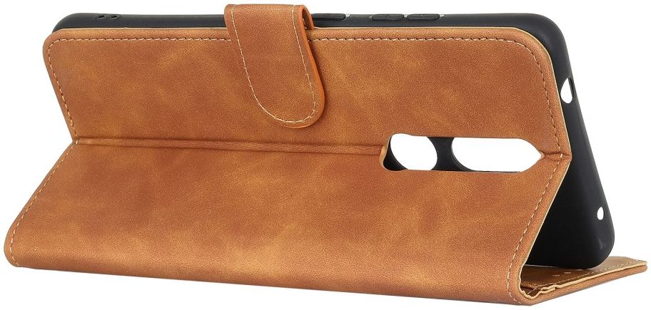 Nokia 2.4 Hoesje Retro Wallet Book Case Bruin afbeelding 9