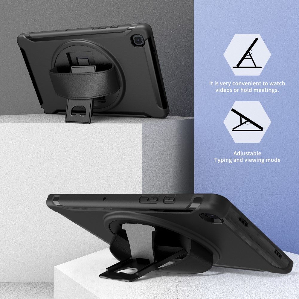 Samsung Galaxy Tab A7 (2020 / 2022) Hoes 360 Graden Kickstand Zwart afbeelding 10