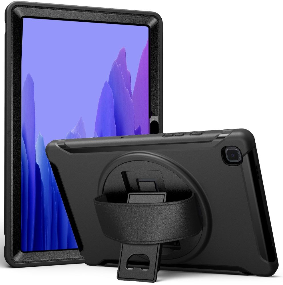 Samsung Galaxy Tab A7 (2020 / 2022) Hoes 360 Graden Kickstand Zwart afbeelding 2