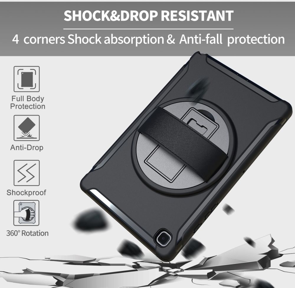 Samsung Galaxy Tab A7 (2020 / 2022) Hoes 360 Graden Kickstand Zwart afbeelding 7