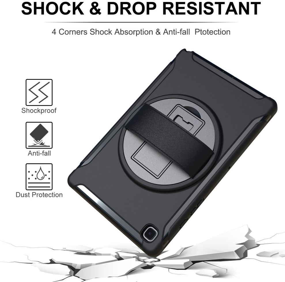 Samsung Galaxy Tab A7 (2020 / 2022) Hoes 360 Graden Kickstand Zwart afbeelding 8