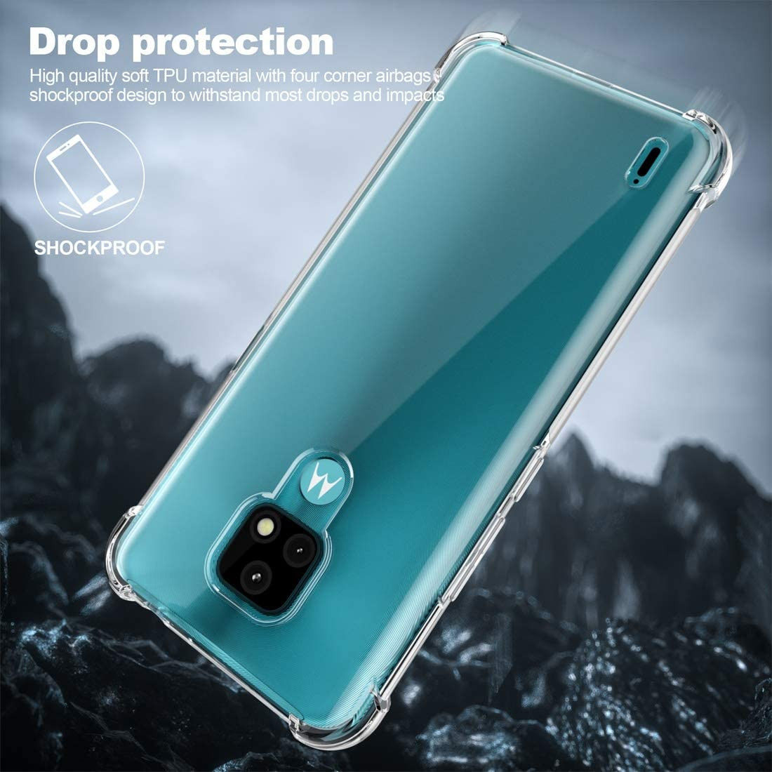 Motorola Moto E7 Hoesje Schokbestendig Transparant afbeelding 5