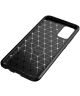 Samsung Galaxy A02s Hoesje Siliconen Carbon TPU Back Cover Zwart