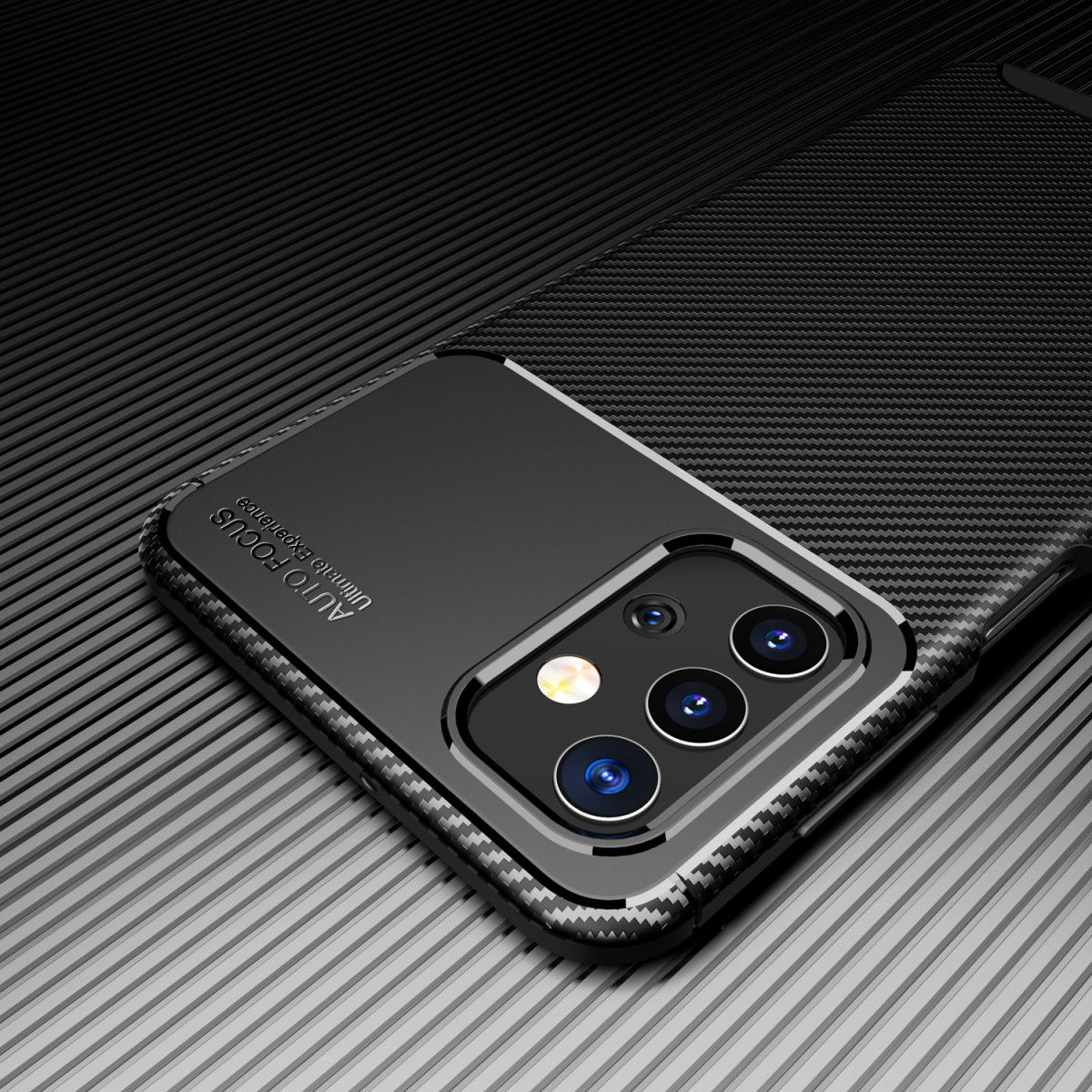 Samsung Galaxy A32 5G Hoesje Siliconen Carbon TPU Back Cover Zwart afbeelding 9