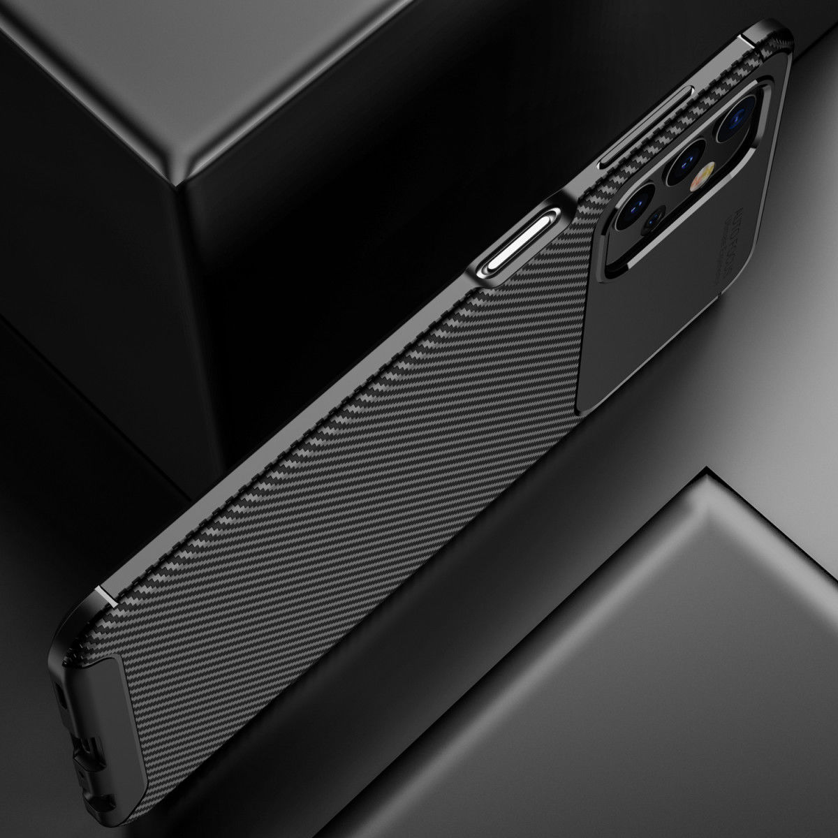 Samsung Galaxy A32 5G Hoesje Siliconen Carbon TPU Back Cover Zwart afbeelding 12