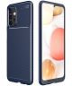 Samsung Galaxy A32 5G Hoesje Siliconen Carbon TPU Back Cover Blauw