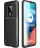 Motorola Moto E7 Siliconen Carbon Hoesje Zwart